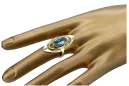 Ring Vintage style Aquamarine 14K Yellow gold vrc189y